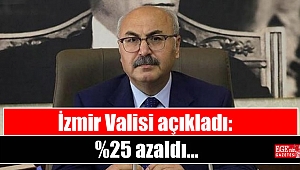 İzmir Valisi açıkladı: %25 azaldı