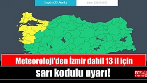 Meteoroloji'den İzmir dahil 13 il için sarı kodlu uyarı