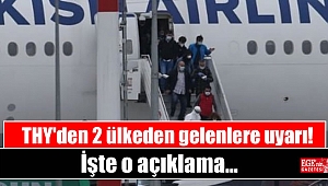 THY'den 2 ülkeden gelenlere uyarı!