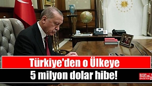 Türkiye'den o Ülkeye 5 milyon dolar hibe