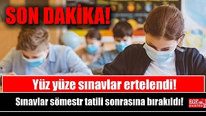 Yüz yüze sınavlar ertelendi, karne notu için sınavlar sömestr tatili sonrasına bırakıldı