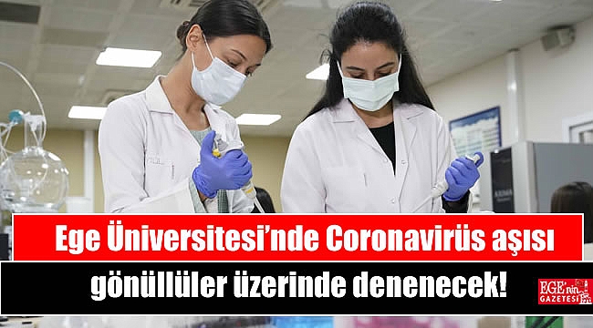 Ege Üniversitesi’nde Coronavirüs aşısı gönüllüler üzerinde denenecek