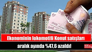 Ekonominin lokomotifi Konut satışları aralık ayında %47,6 azaldı