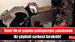 İzmir'de el yapımı patlayıcıyla yakalanan iki şüpheli serbest bırakıldı