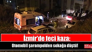 İzmir'de feci kaza: Otomobil şarampolden sokağa düştü
