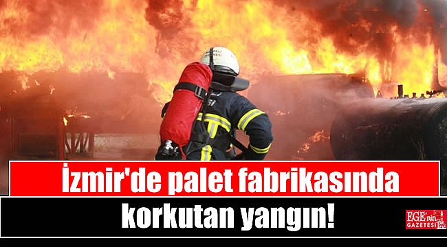 İzmir'de palet fabrikasında yangın