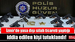 İzmir'de yasa dışı silah ticareti yaptığı iddia edilen kişi tutuklandı