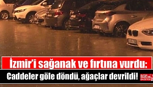 İzmir’i sağanak ve fırtına vurdu: Caddeler göle döndü, ağaçlar devrildi