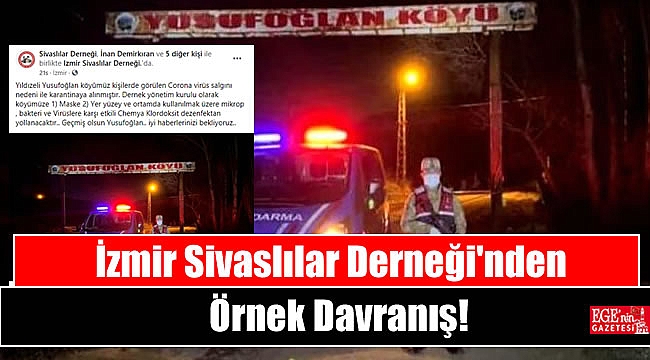 İzmir Sivaslılar Derneği'nden Örnek Davranış