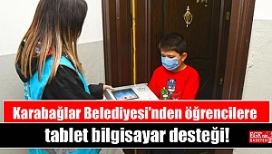 Karabağlar Belediyesi’nden öğrencilere tablet bilgisayar desteği