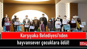 Karşıyaka Belediyesi’nden hayvansever çocuklara ödül