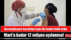 Normalleşme kararları için ilk hedef belli oldu: Mart'a kadar 12 milyon aşılanma