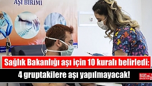 Sağlık Bakanlığı aşı için 10 kuralı belirledi: 4 gruptakilere aşı yapılmayacak