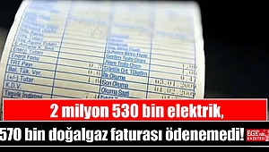 2 milyon 530 bin elektrik, 570 bin doğalgaz faturası ödenemedi