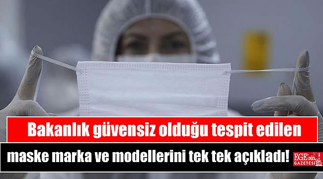 Bakanlık güvensiz olduğu tespit edilen maske marka ve modellerini tek tek açıkladı