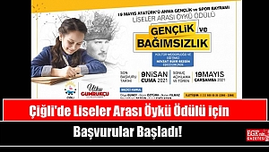 Çiğli'de Liseler Arası Öykü Ödülü için Başvurular Başladı