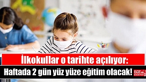 İlkokullar o tarihte açılıyor: Haftada 2 gün yüz yüze eğitim olacak