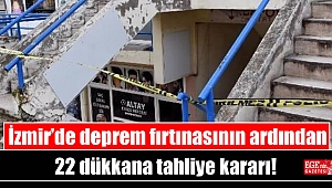 İzmir’de deprem fırtınasının ardından 22 dükkana tahliye kararı