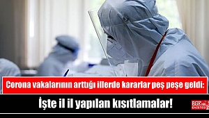 Korona vakalarının arttığı illerde kararlar peş peşe geldi: İşte il il yapılan kısıtlamalar