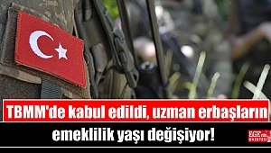 TBMM'de kabul edildi, uzman erbaşların emeklilik yaşı değişiyor