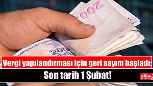 Vergi yapılandırması için geri sayım başladı: Son tarih 1 Şubat