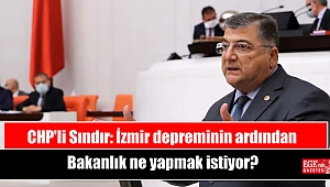 CHP'li Sındır: İzmir depreminin ardından Bakanlık ne yapmak istiyor?