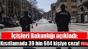 İçişleri Bakanlığı açıkladı: Kısıtlamada 39 bin 604 kişiye ceza