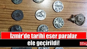 İzmir'de tarihi eser paralar ele geçirildi