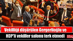 Vekilliği düşürülen Gergerlioğlu ve HDP'li vekiller salonu terk etmedi