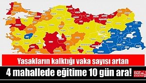 Yasakların kalktığı vaka sayısı artan 4 mahallede eğitime 10 gün ara