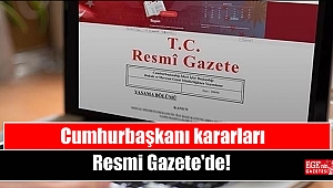 Cumhurbaşkanı kararları Resmi Gazete'de