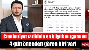 Cumhuriyet tarihinin en büyük vurgununu 4 gün önceden gören biri var:Hem de yabancı