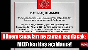 Dönem sınavları ne zaman yapılacak: MEB'den flaş açıklama