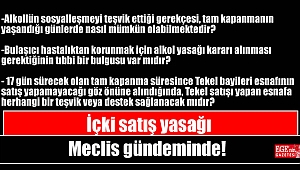 İçki satış yasağı Meclis gündeminde