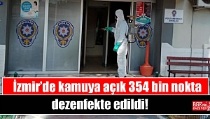 İzmir’de kamuya açık 354 bin nokta dezenfekte edildi