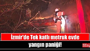 Tek katlı metruk evde yangın paniği