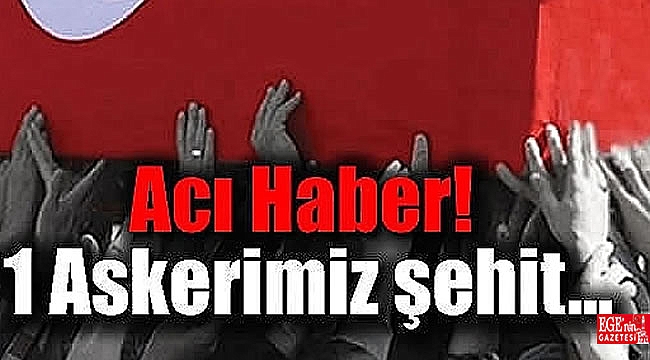 Acı haber: 1 Askerimiz şehit oldu