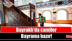Bayraklı'da camiler Bayrama hazır