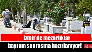 İzmir'de mezarlıklar bayram sonrasına hazırlanıyor