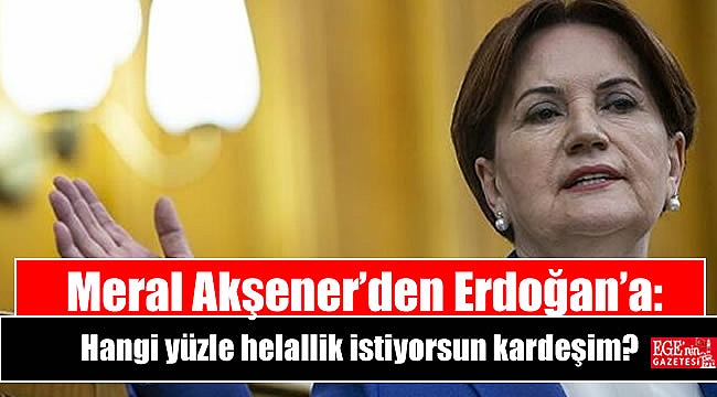 Meral Akşener’den Erdoğan’a: Hangi yüzle helallik istiyorsun kardeşim