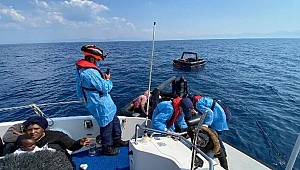 İzmir Menderes açıklarında 28 kaçak göçmen kurtarıldı