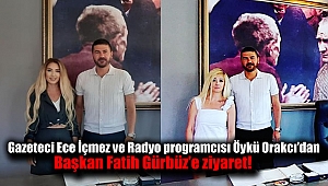 Gazeteci Ece İçmez ve Radyo programcısı Öykü Orakcı'dan Başkan Fatih Gürbüz'e ziyaret