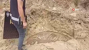 İzmir'de kaçak kazı yapan adamın tarlasında 2 bin yıllık mozaik bulundu