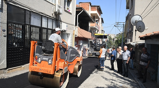 Karabağlar'da binlerce ton asfalt serildi