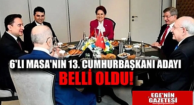 6'lı masanın 13. Cumhurbaşkanı adayı belli oldu