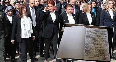 Akşener, kadınlarla Anıtkabir'i ziyaret etti! İşte Anıtkabir Özel Defteri'ni imzalayarak yazdığı yazı