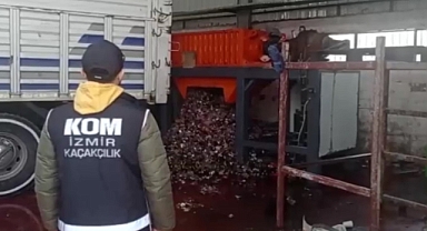 İzmir Polisi 27 TON Gümrük Kaçağı Ürünün İmhasını Gerçekleştirdi