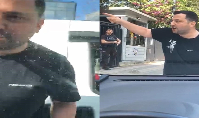 Önünü kestiği aracın camını yumrukladı; 'Karakola gel' diye bağırdı