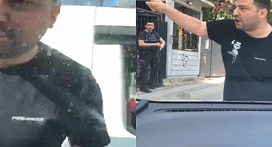 Önünü kestiği aracın camını yumrukladı; 'Karakola gel' diye bağırdı